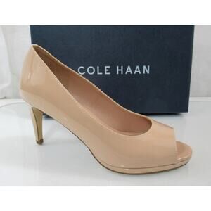 Women's Cole Haan Grand 360 Drado Peep toe Platform Pumps Heels Nude Size 7.5